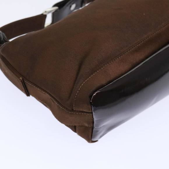 GUCCI Bamboo Hand Bag Nylon Brown Auth bs7822 - Picture 11 of 16